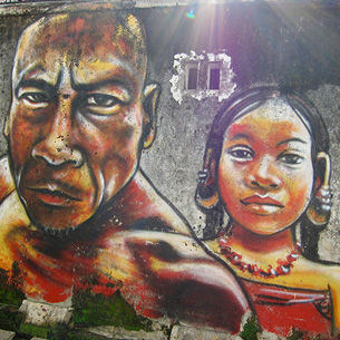 wall mural painting of man and woman
